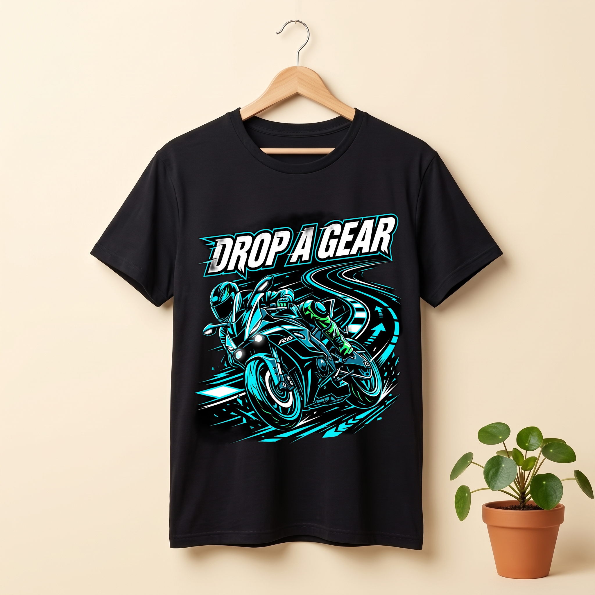 Drop A Gear Sports Bike Graphic Tee | ZokuWear